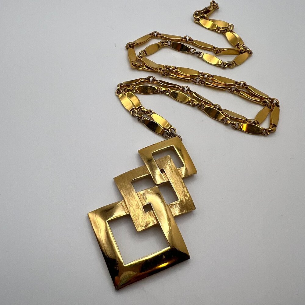 Monet Triple Diamond Gold Plate Necklace